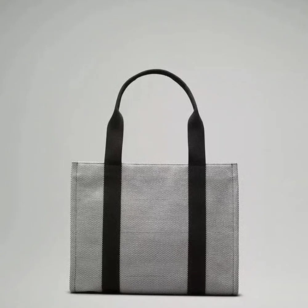 RARE Lululemon Canvas Tote Bag 10L Anchor Ivory Black Two-Tone NWT